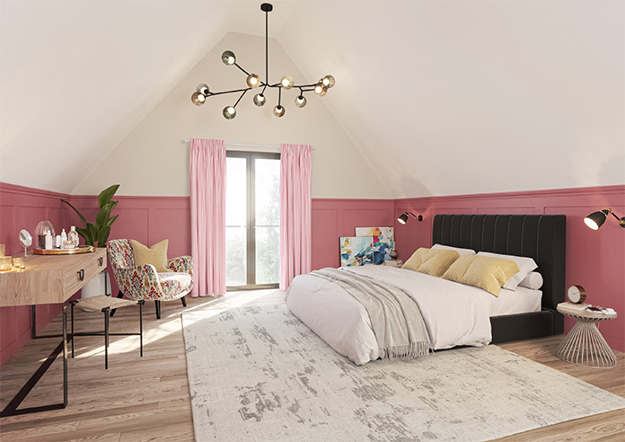 Lace Stripes, Lipstick Pink - Made to Measure Curtains - Image 8